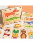 Animal 3 Piece Wooden Puzzle